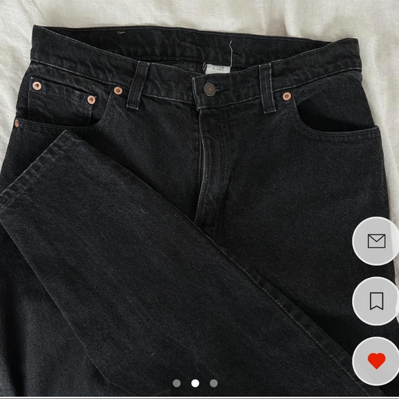 ** SOLD ** VINTAGE LEVIS 550 JEANS BLACK WAIST 29”x30” (labeled size 13) - Picture 2 of 3